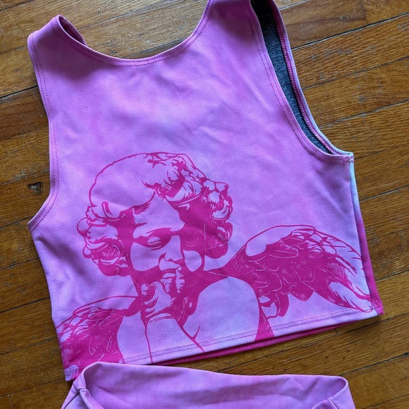 Sugarlulu angel crop top and leggings set - Picture 2 of 3